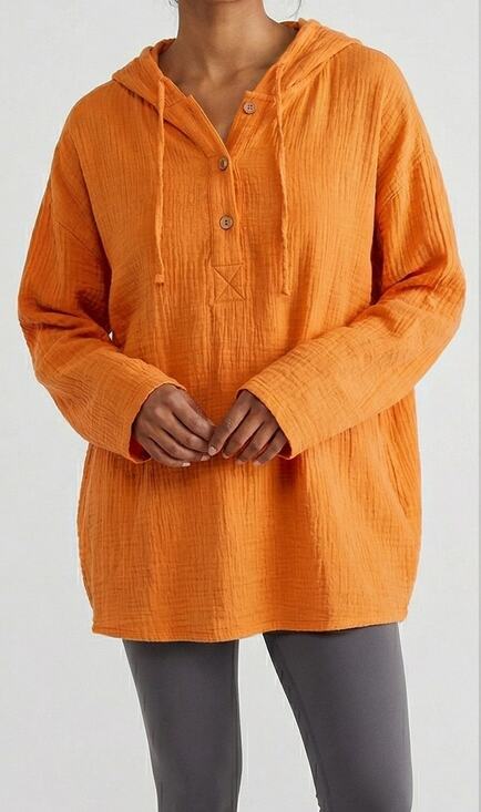 Saks Fifth Avenue Tops - Salon Z Real Clothing Saks Fifth Avenue Size 22 Orange Hoodie Pullover